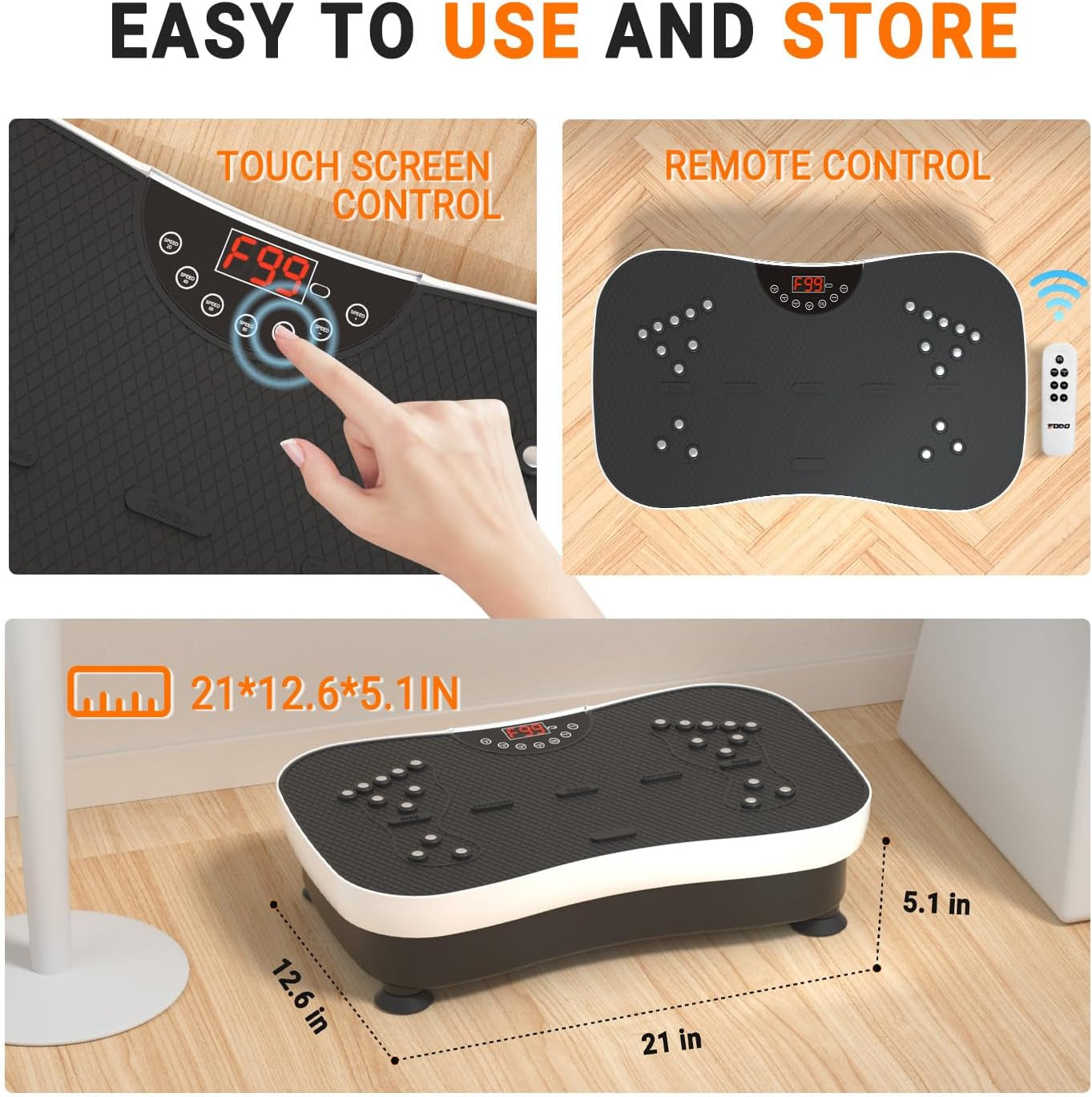 Vibration Plate Exercise Machine for Whole Body Wellness with Remote Control - Pain Relief, Lymphatic Drainage, and Weight Loss Solution