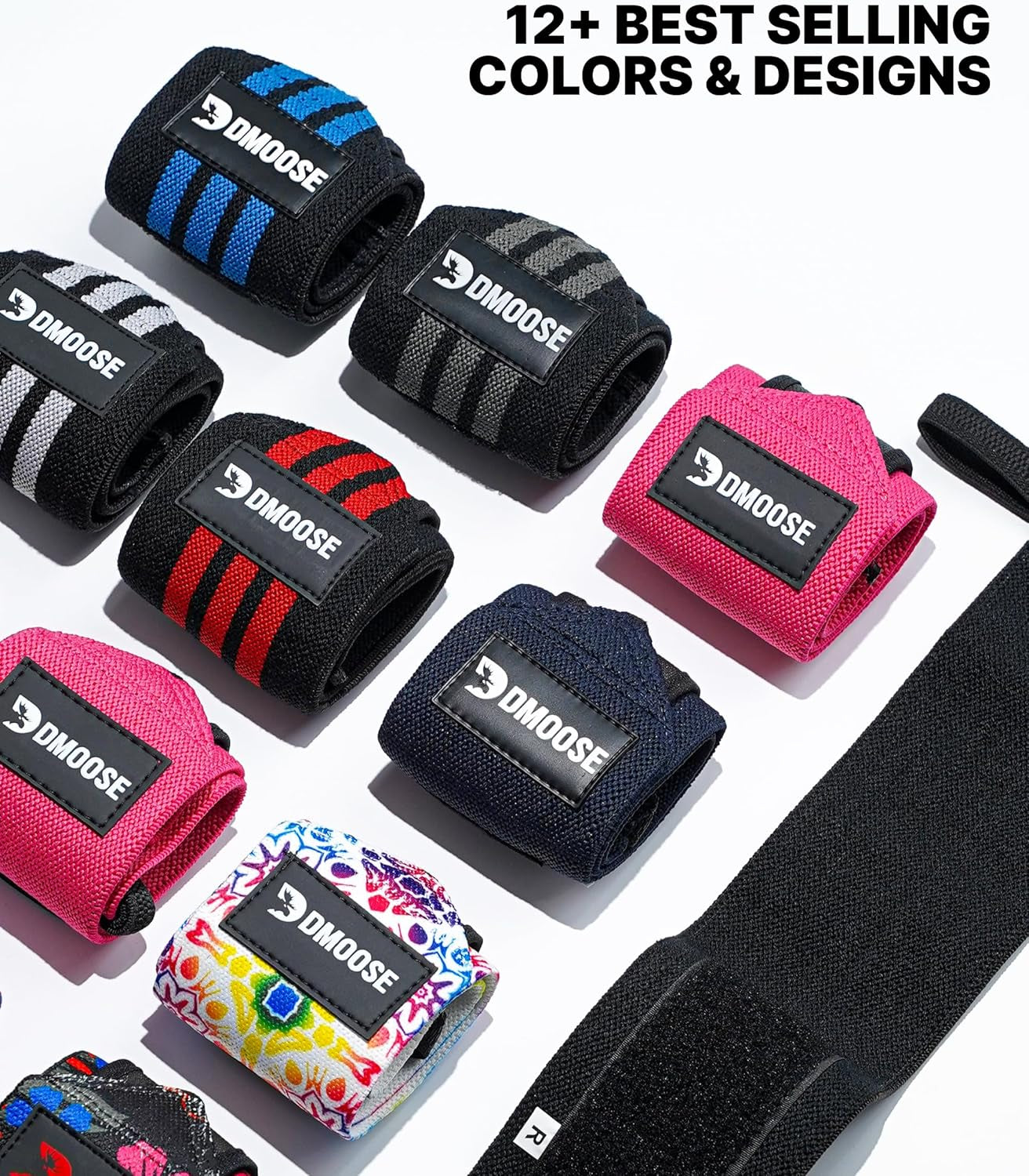 18" Heavy Duty Wrist Wraps for Weightlifting - Supportive Gym Straps with Thumb Loop for Pain Relief, USPA Approved for Powerlifting and Weightlifting for Men and Women