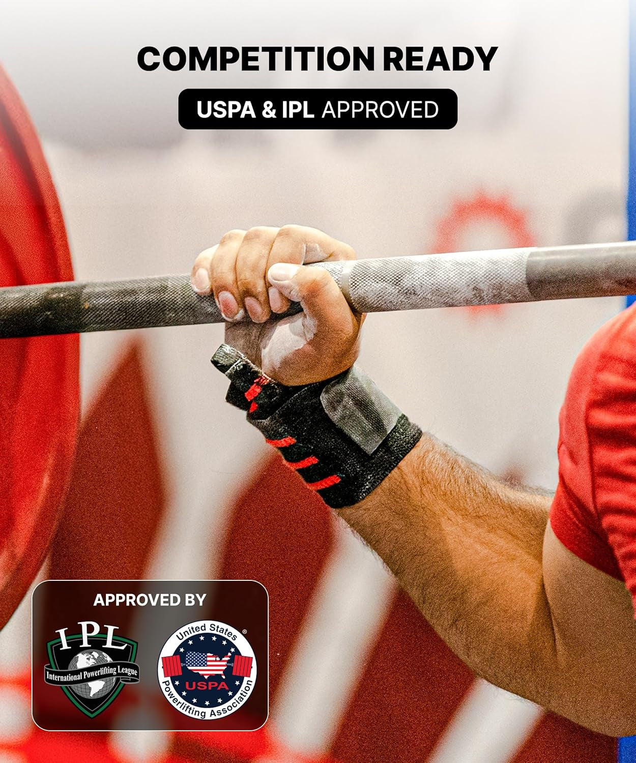 18" Heavy Duty Wrist Wraps for Weightlifting - Supportive Gym Straps with Thumb Loop for Pain Relief, USPA Approved for Powerlifting and Weightlifting for Men and Women